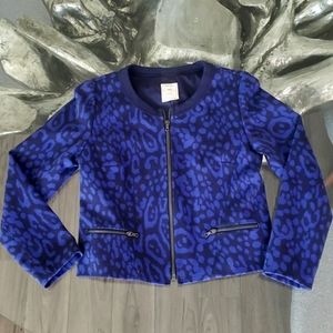 Gap jacket blue leopard print blazer - 0 petite NWT